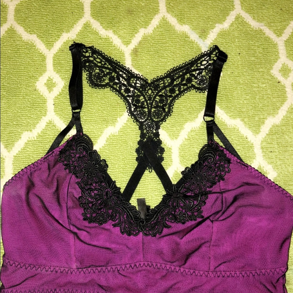 Torrid fuschia and lace bralette size 1